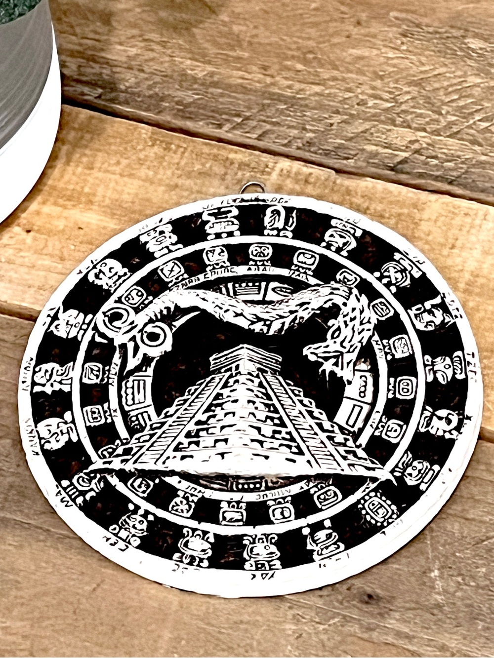 Vintage Mayan Aztec Calendar Chichen Itza Pyramid Snake 3D Wall Plaque Decor - Picture 1 of 3